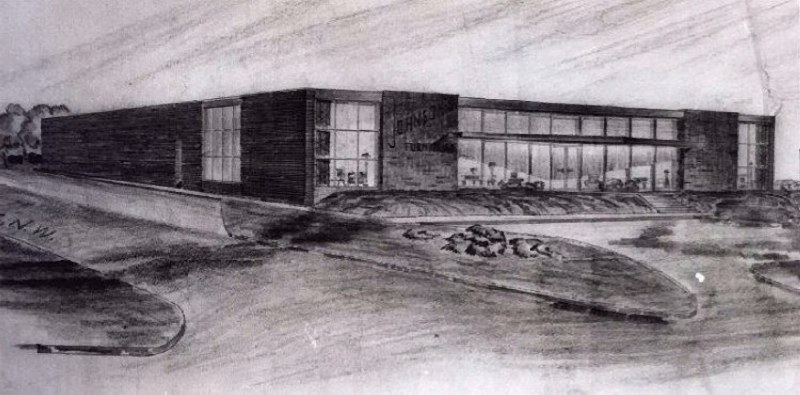 Architect's rendering of Johnson's Fine Furniture - 1950